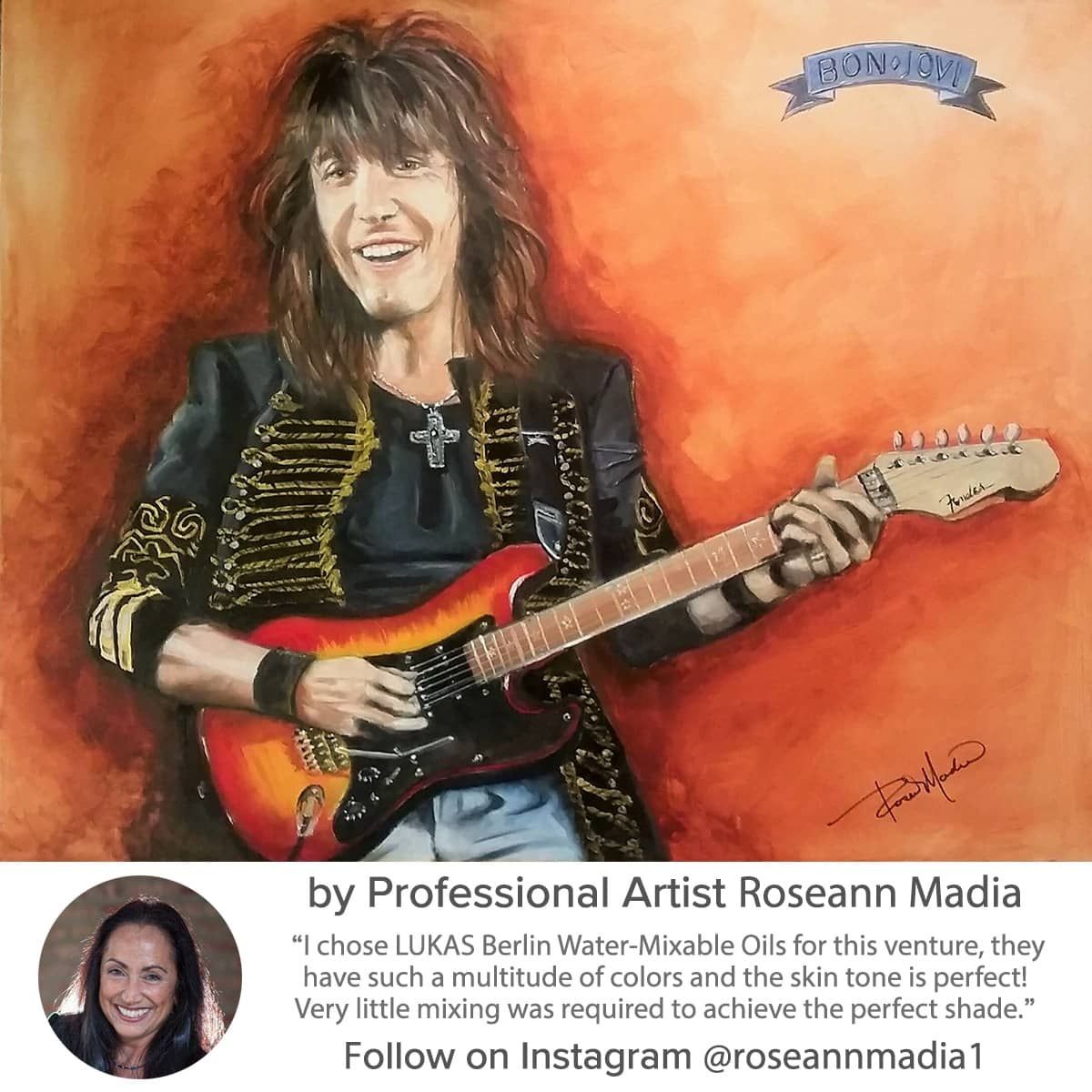 Roseann says "I’ve done over 100 Bon Jovi paintings, but this was ‘The King’ of the crop!"