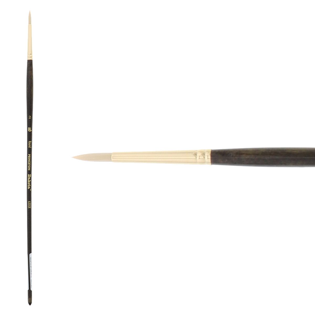 Princeton Dakota Synthetic Paintbrush, Size 2, Dark Brown - Hog Bristle Alternative For Heavy Paints