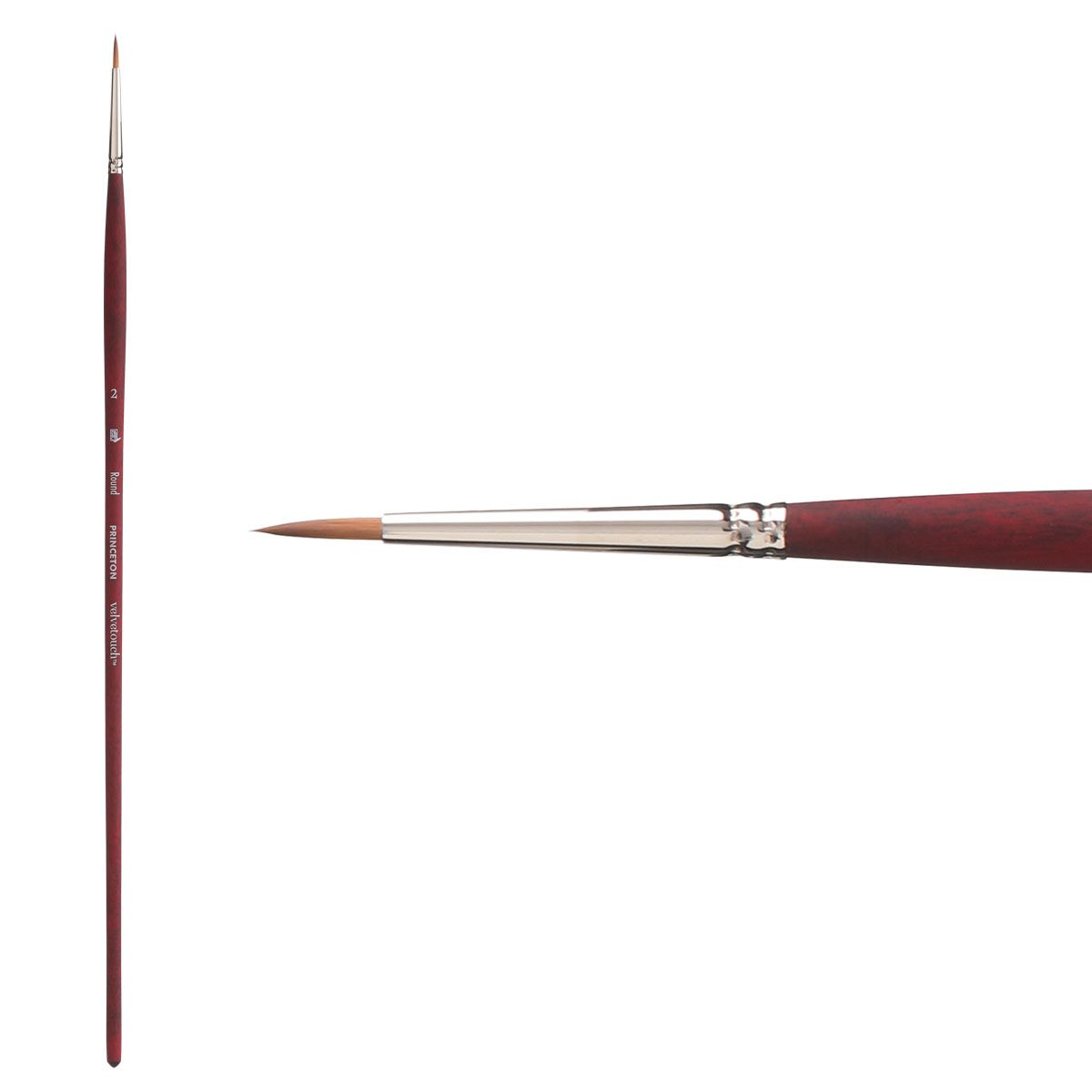 Velvetouch Synthetic Long Handle Series 3900 Brush, Round Size #2