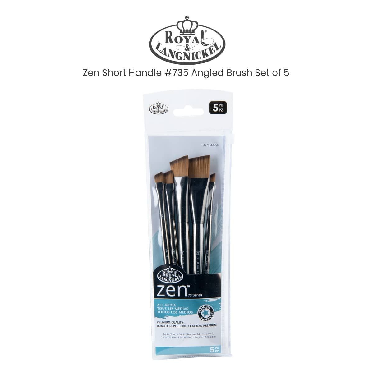 Short Handle #735 Angled Brush Set of 5