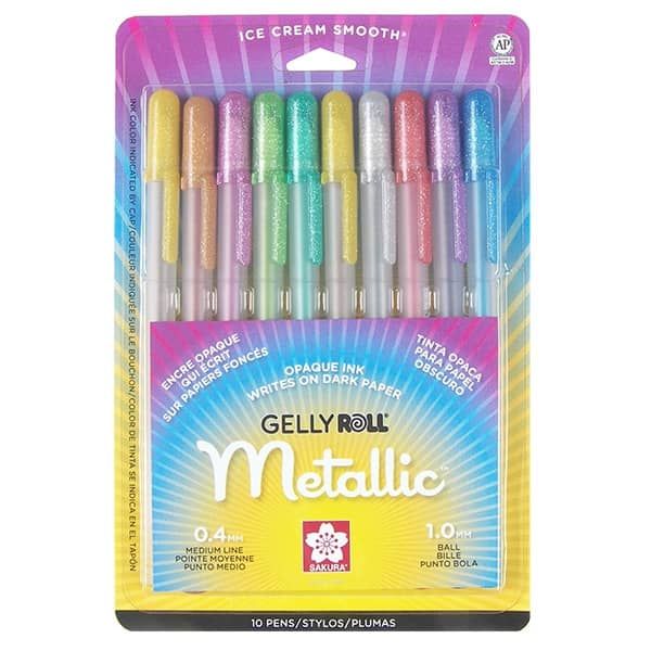 Sakura Gelly Roll Pen Set of 10 1.0mm Medium Point - Metallic Colors
