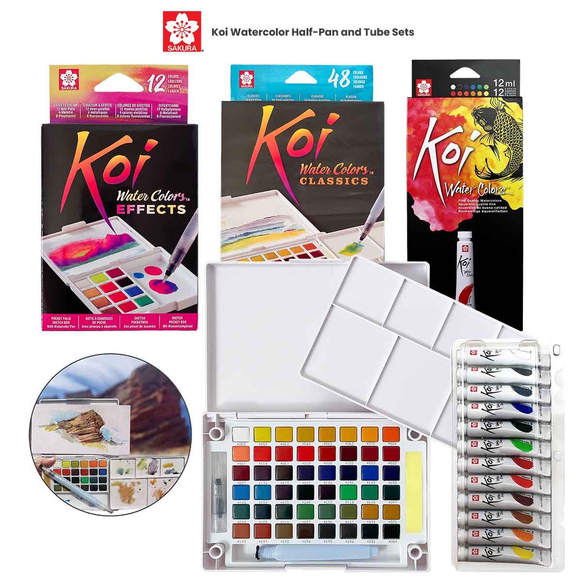 Sakura Koi Watercolor Half-Pan and Tube Sets | Jerry's Artarama