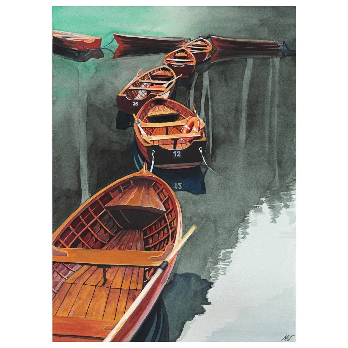Cover artwork of boats by Jerry’s resident artist, Mot Tuman
