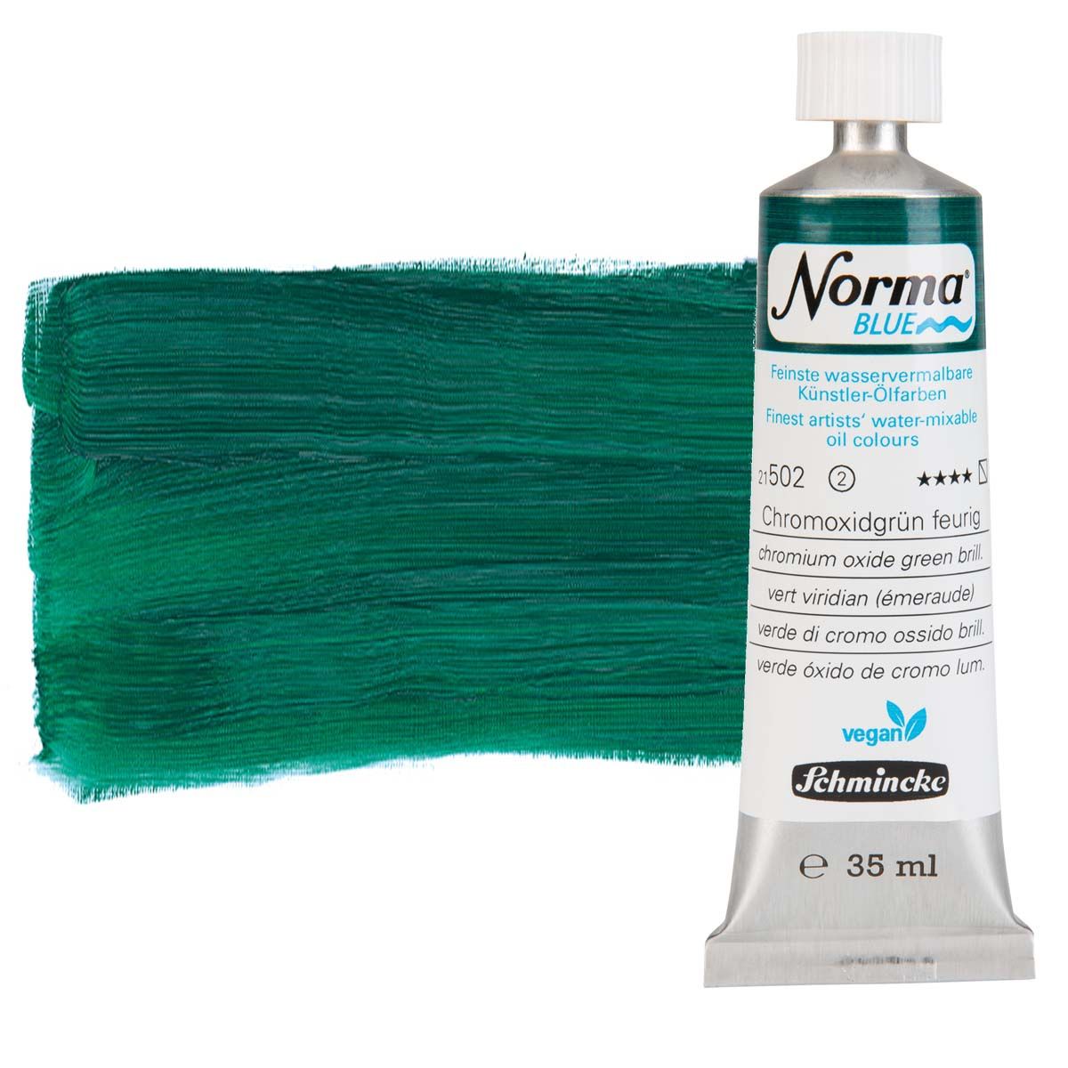 Norma Blue Water-Mixable Oil Color - Chromium Green Oxide Brilliant, 35ml Tube