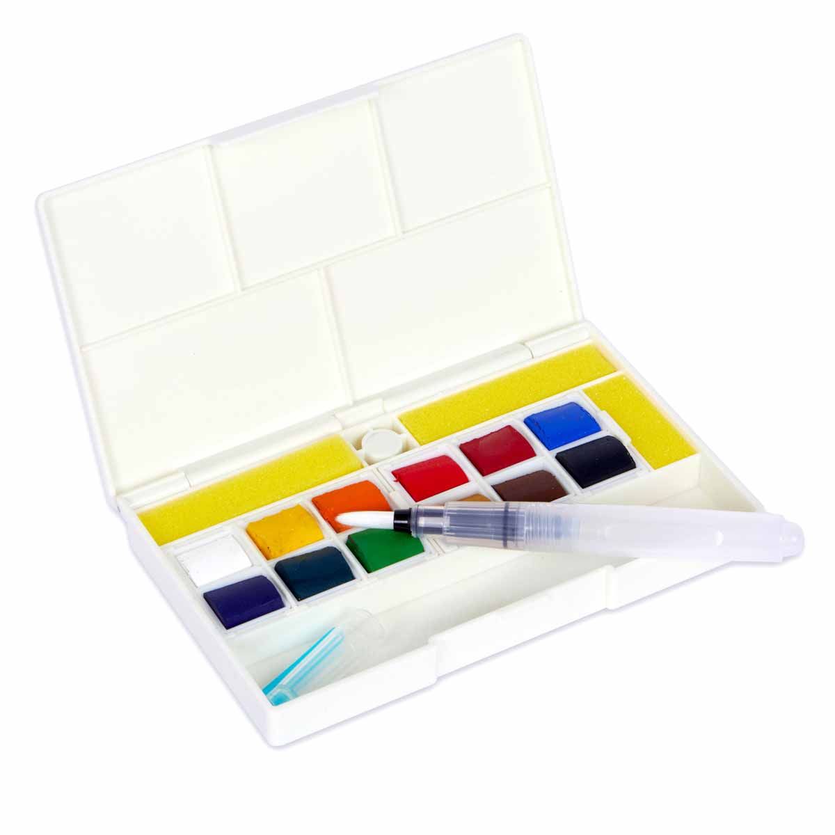 Set Viaggio Acquerelli Sennelier – 16 Mezzi Godet, Legno, Con Pennello E Blocco Carta
