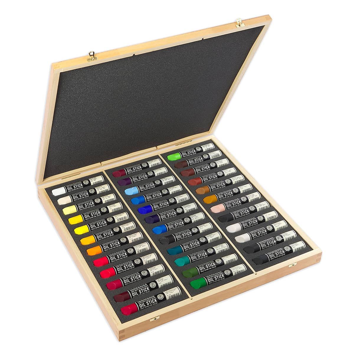 Sennelier Oil Painting Sticks Wood Box, Set of 36 Jerry's Artarama