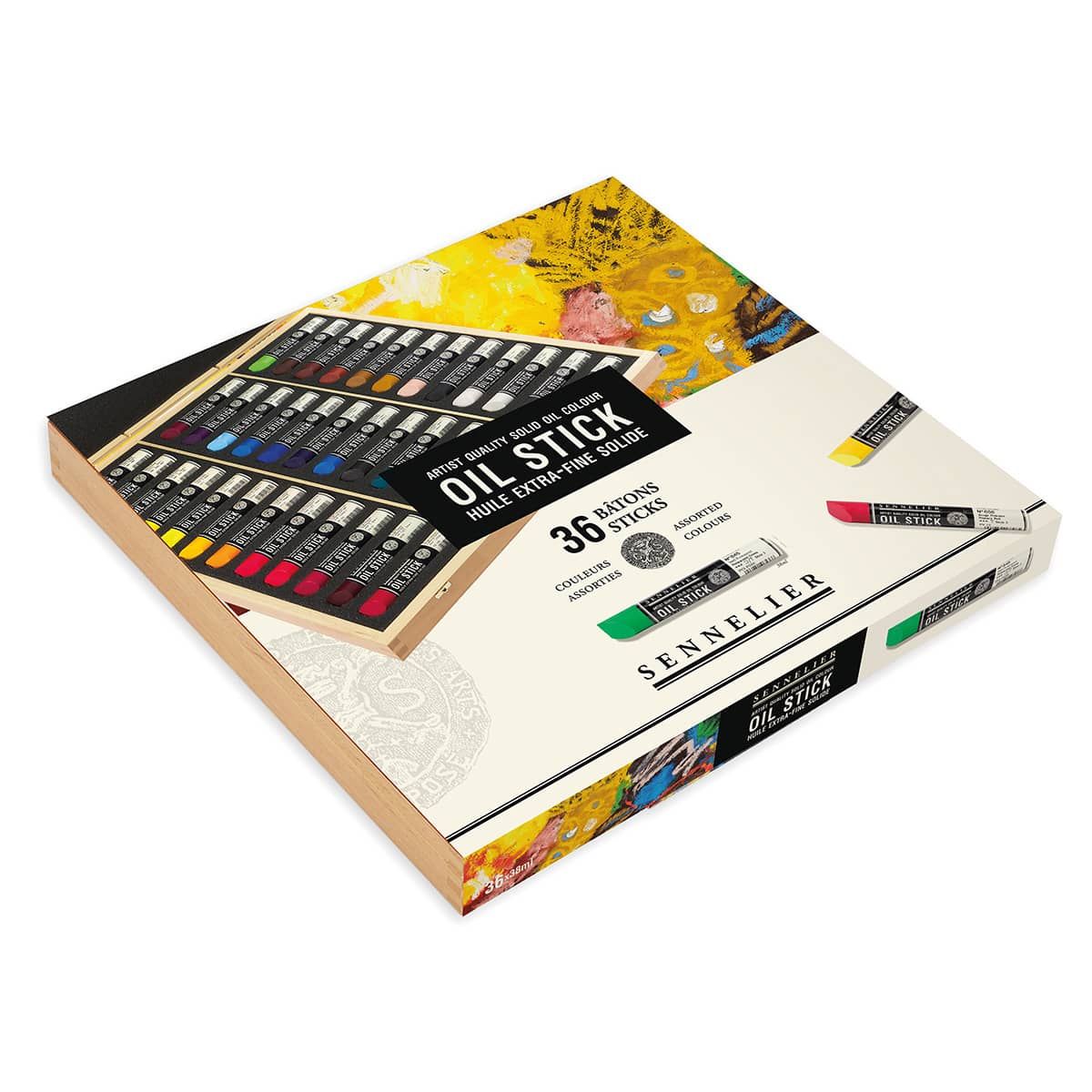 Sennelier Oil Painting Sticks Wood Box, Set of 36 Jerry's Artarama