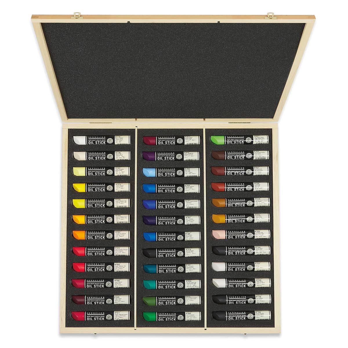 Sennelier Oil Painting Sticks Wood Box, Set of 36 Jerry's Artarama