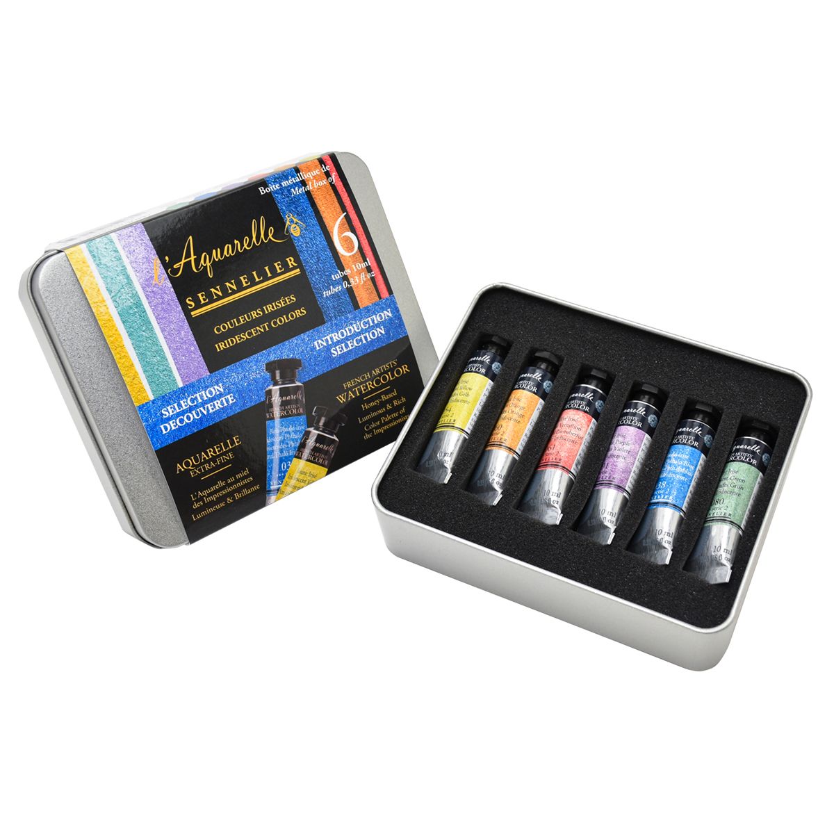 Sennelier l'Aquarelle French Artists' Watercolor Iridescent Colors Introductory Set of 6