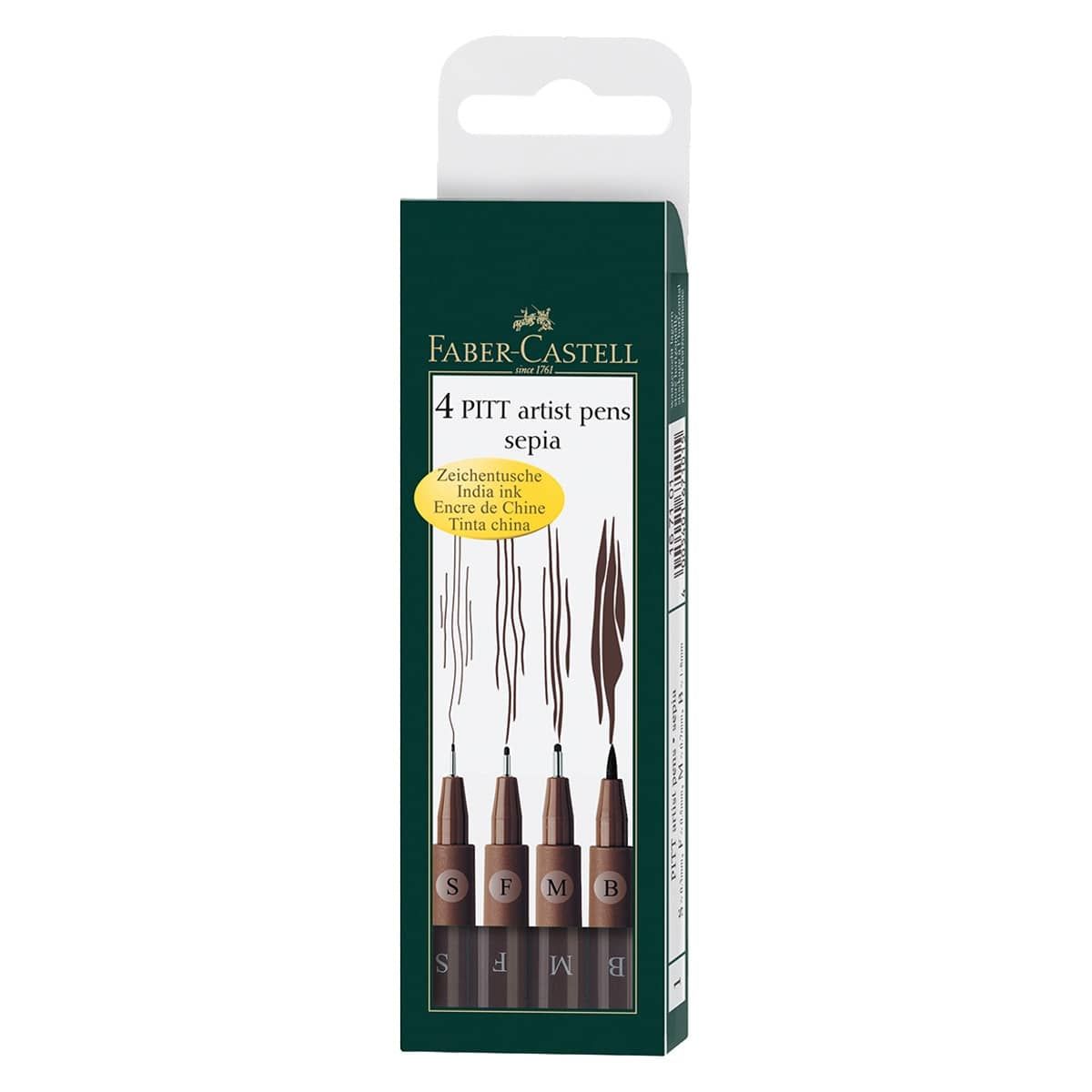 Sepia Fineliner Inking Pens - Set of 6 Tip Sizes