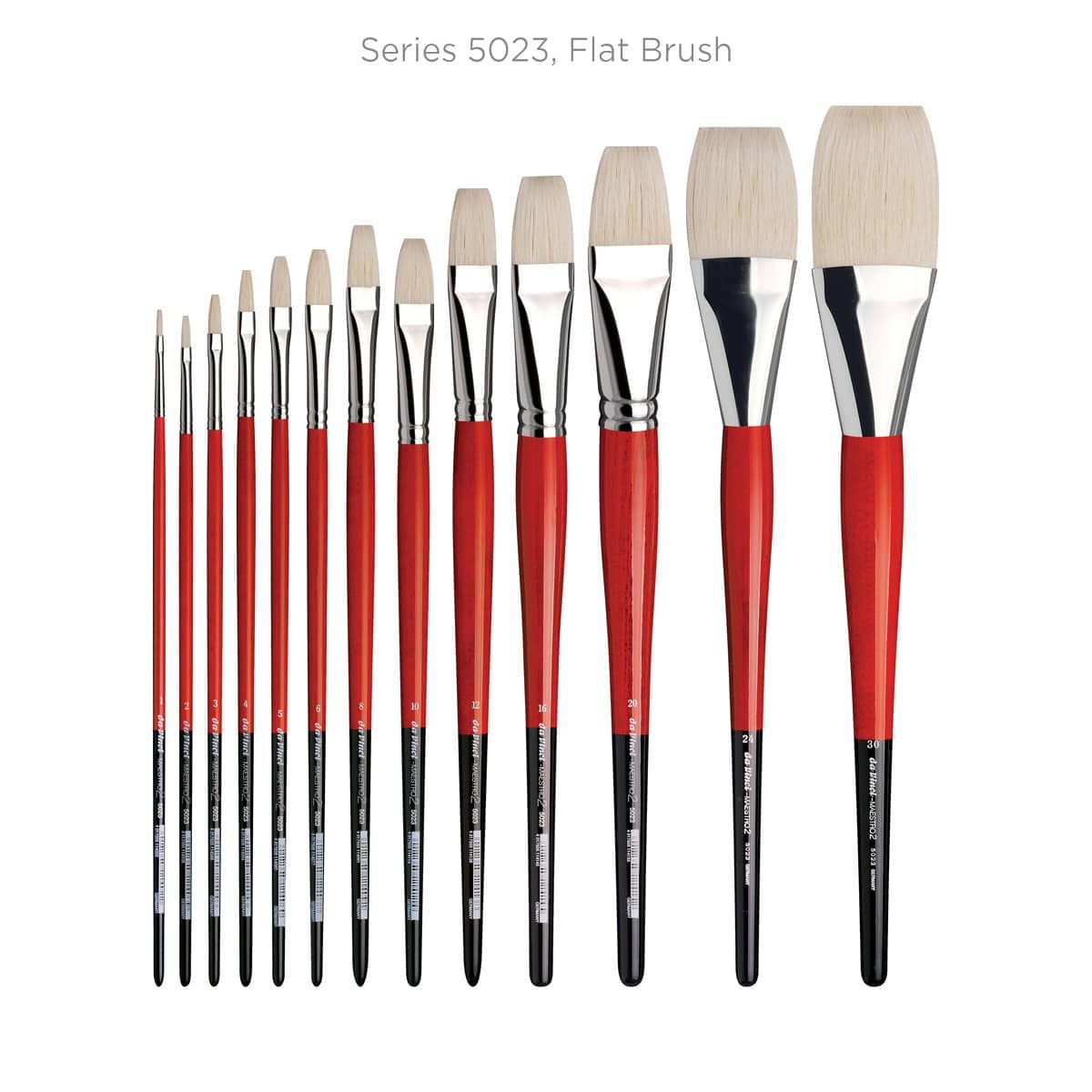 Round Medium-Length with Red Handle Size 1 da Vinci Hog Bristle Series 5723 Maestro 2 Artist Paint Brush 