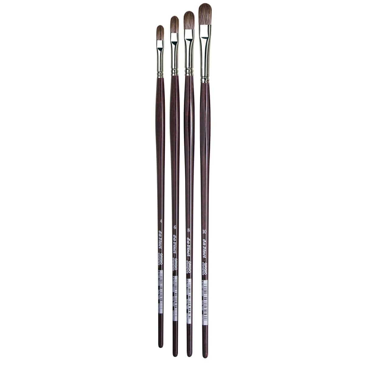 Da Vinci Grigio Series 7495 New Wave Synthetic Filbert Brush Set of 4