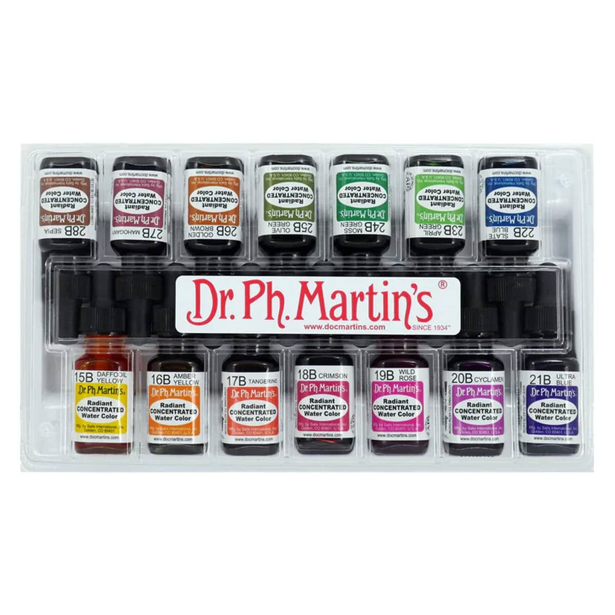 Dr. Ph. Martin's Radiant Concentrated Watercolor, Set B (Colors 15-28)