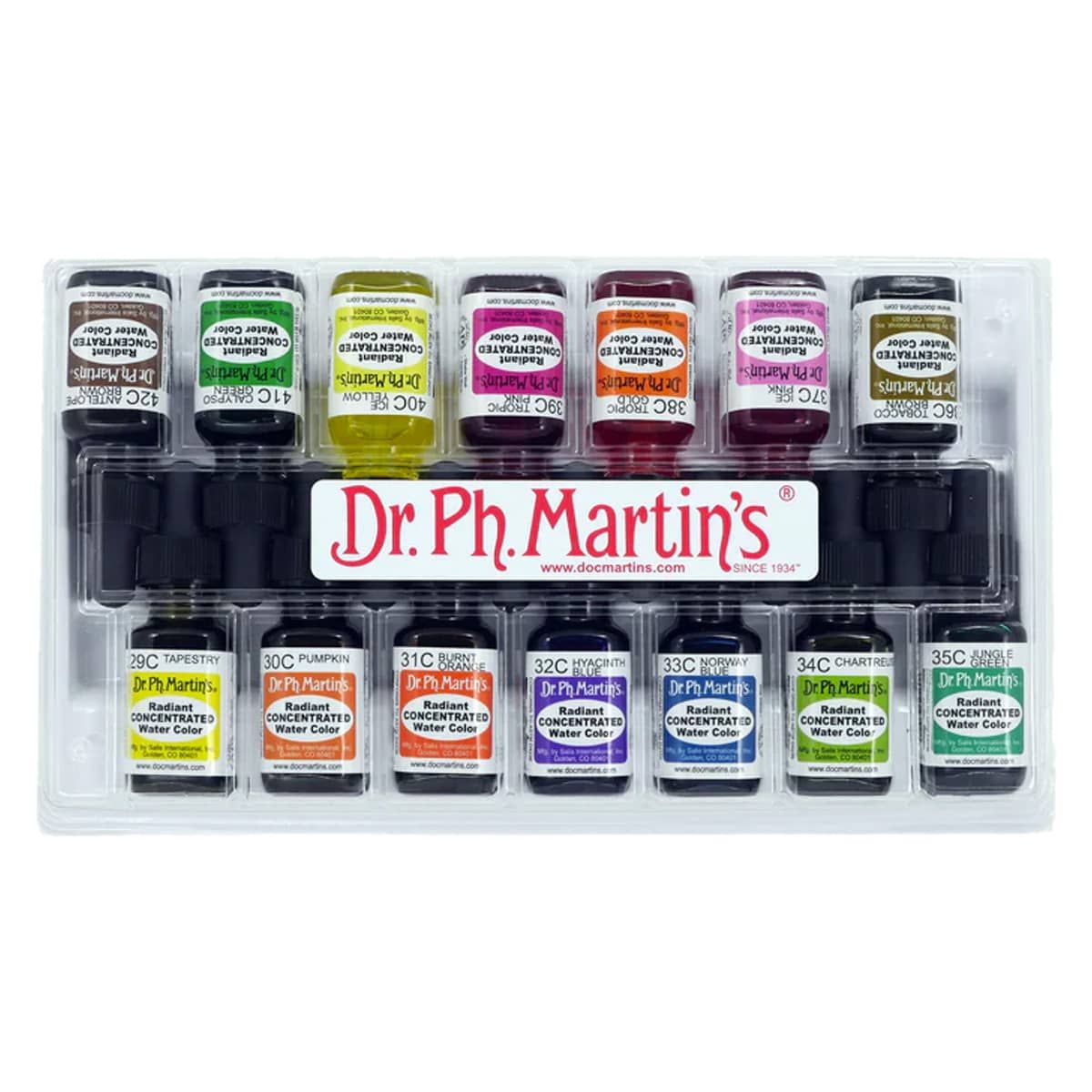 Dr. Ph. Martin's Radiant Concentrated Watercolor, Set C (Colors 29-42)