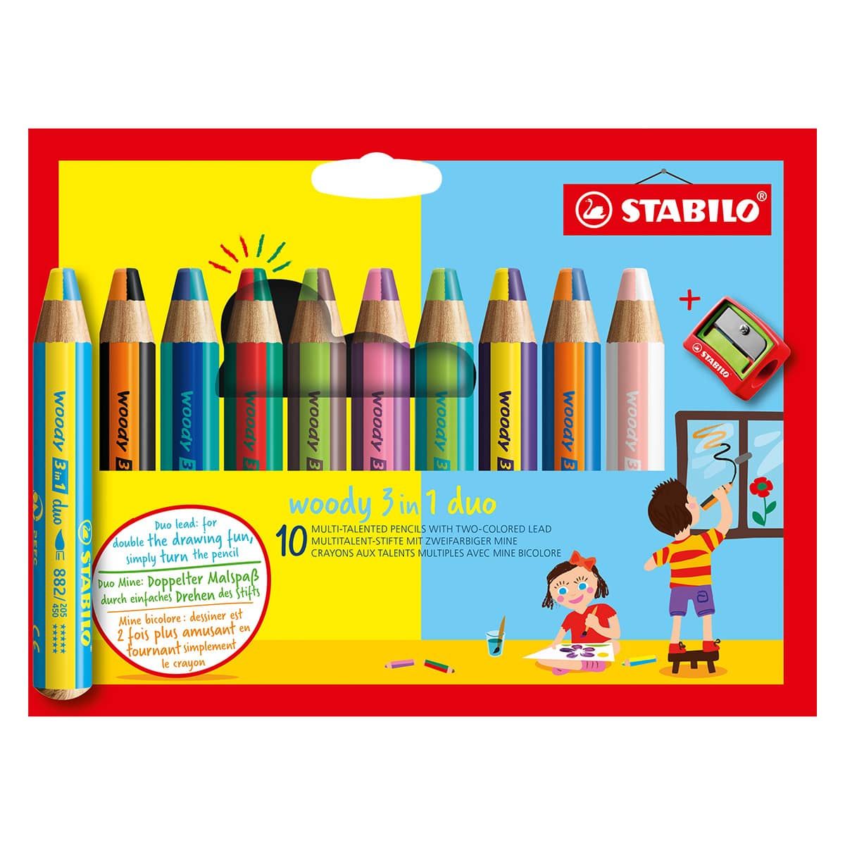Stabilo Wood Pencil Set of 10 Colors with Sharpener