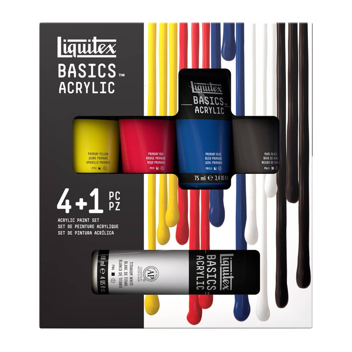 Liquitex BASICS Fluorescent Set of 6 Acrylics, 22ml Tubes