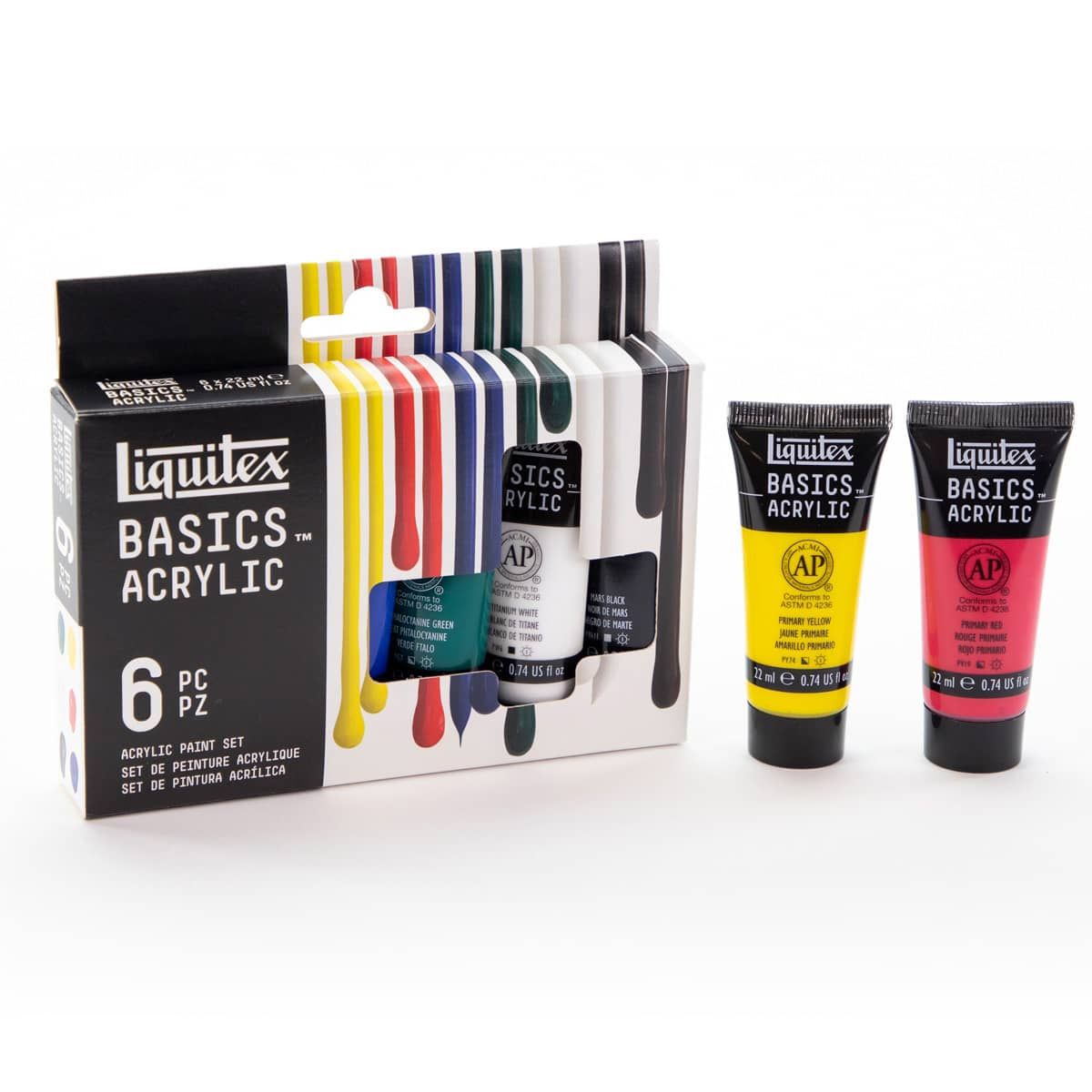 Boîte Basics Acrylic Liquitex débutants 9 tubes 75ml et