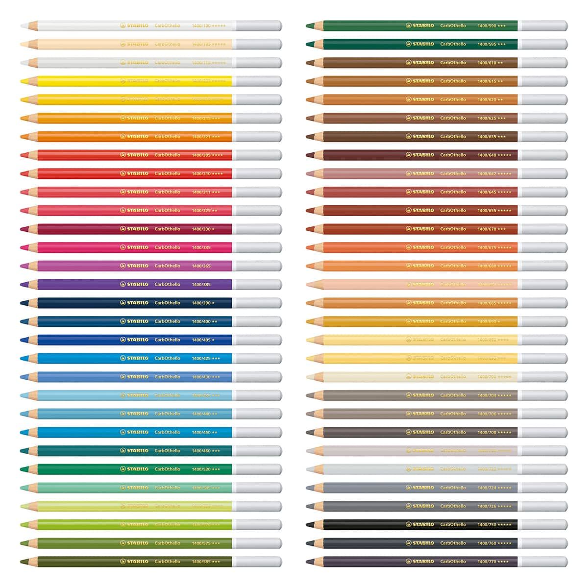 STABILO CarbOthello Pastel Pencil Set, 60-Color Set 