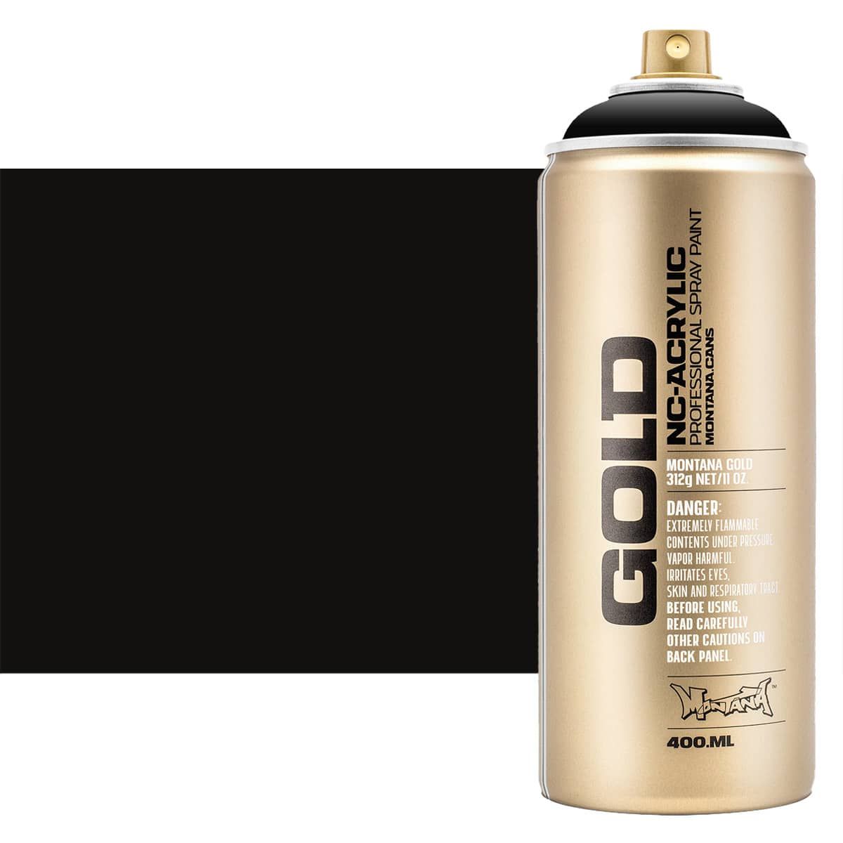 Montana GOLD Acrylic Professional Spray Paint 400 ml - Shock Black