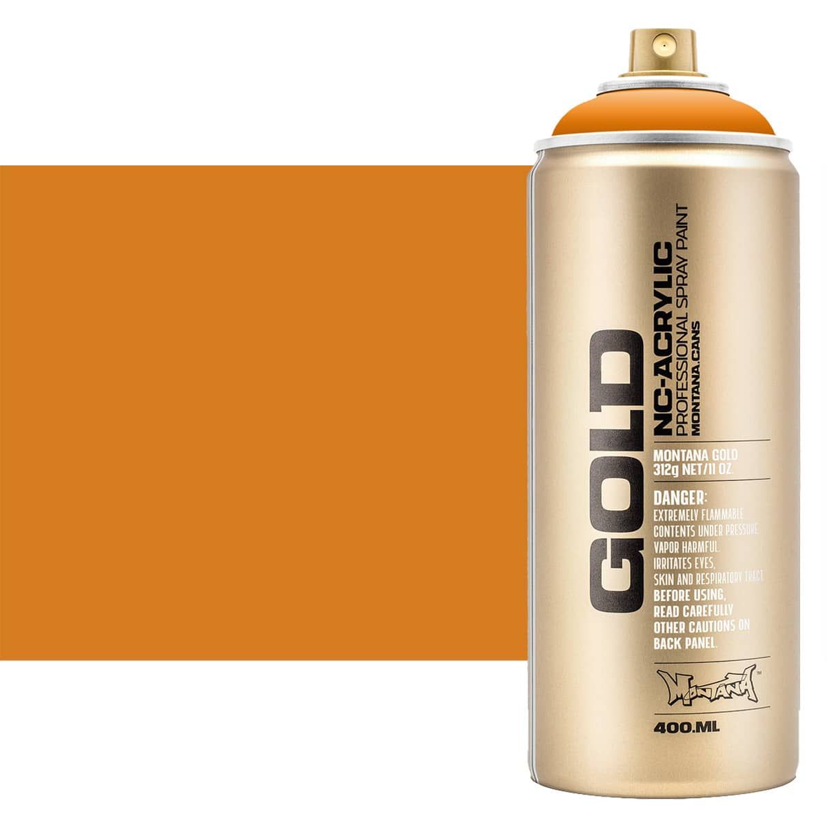 Montana GOLD Acrylic Professional Spray Paint 400 ml - Shock Orange Light