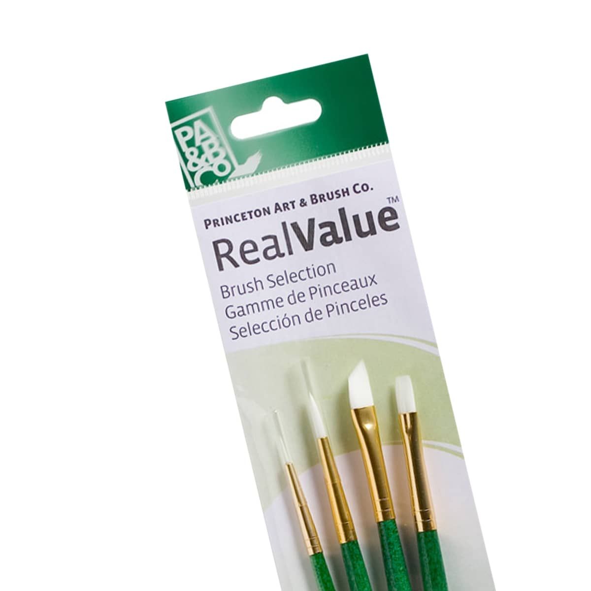 Princeton Real Value Brush Set 9117 Short Handle 4pk White Taklon