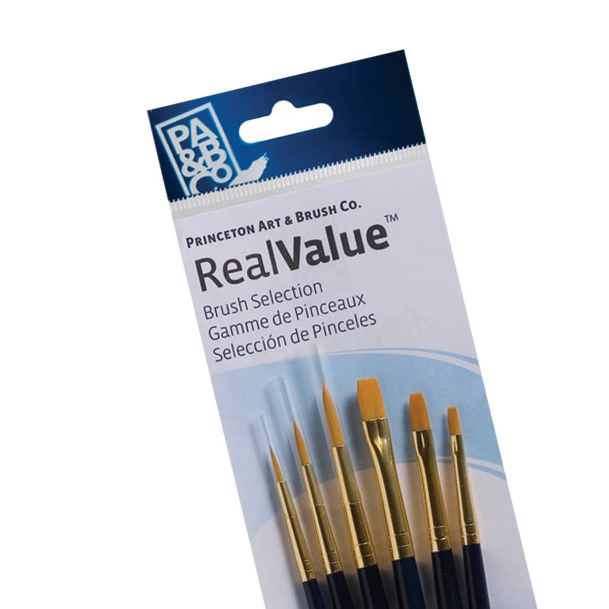 Princeton Real Value Brush Set 9137 Short Handle 6pk - Golden Taklon Bristles