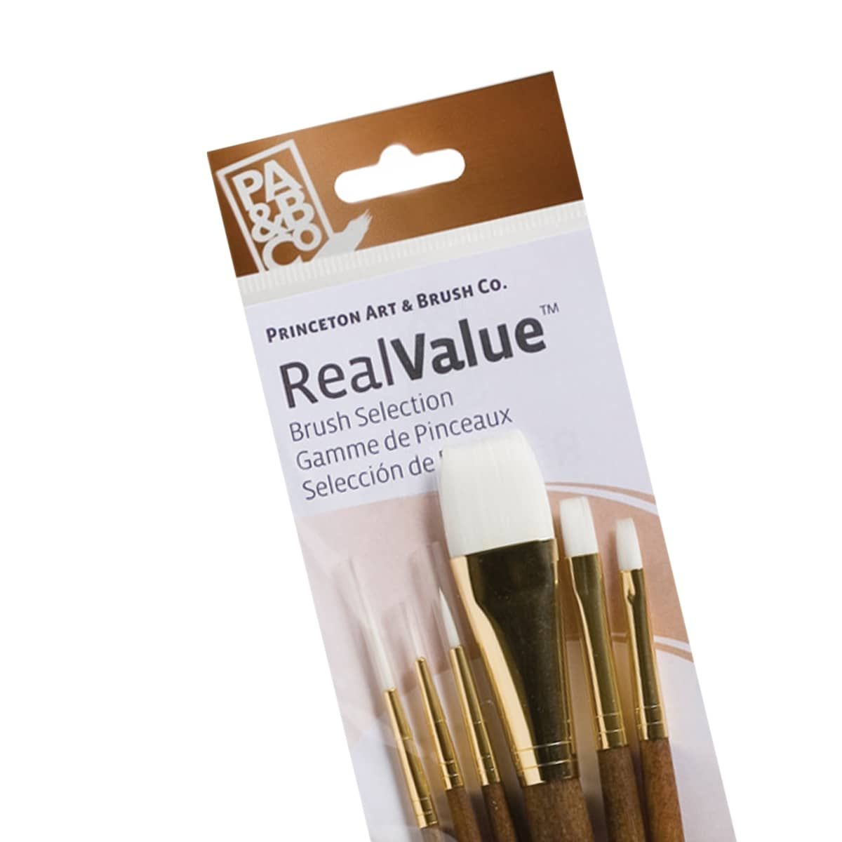 Princeton Real Value Brush Set 9140 Short Handle 6pk White Taklon