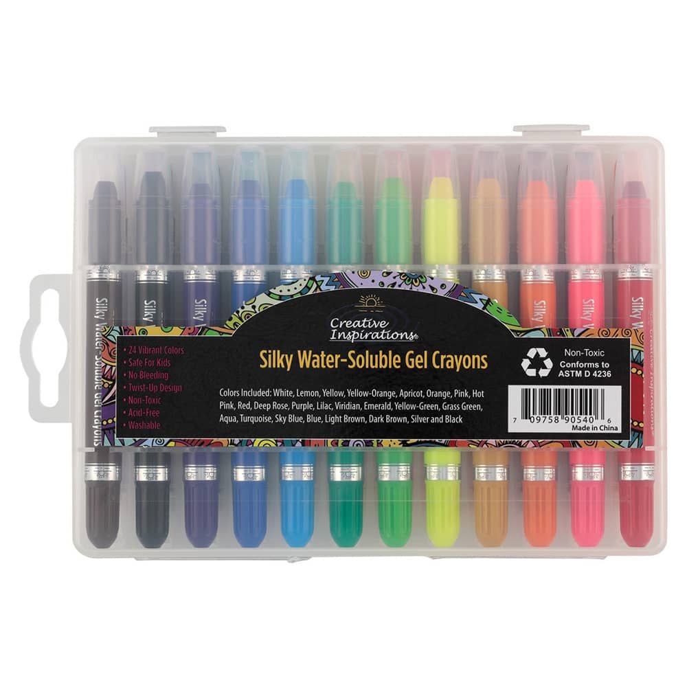 Washable Gel Crayons, Assorted Colors, Non-Toxic Twistable Gel