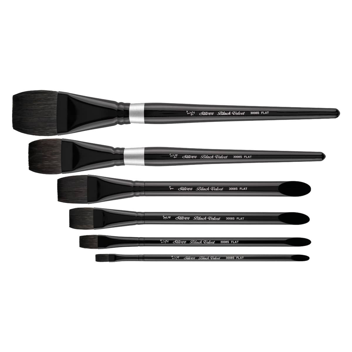 Silver Brush Black Velvet® Watercolor Brush Series 3008S Flat