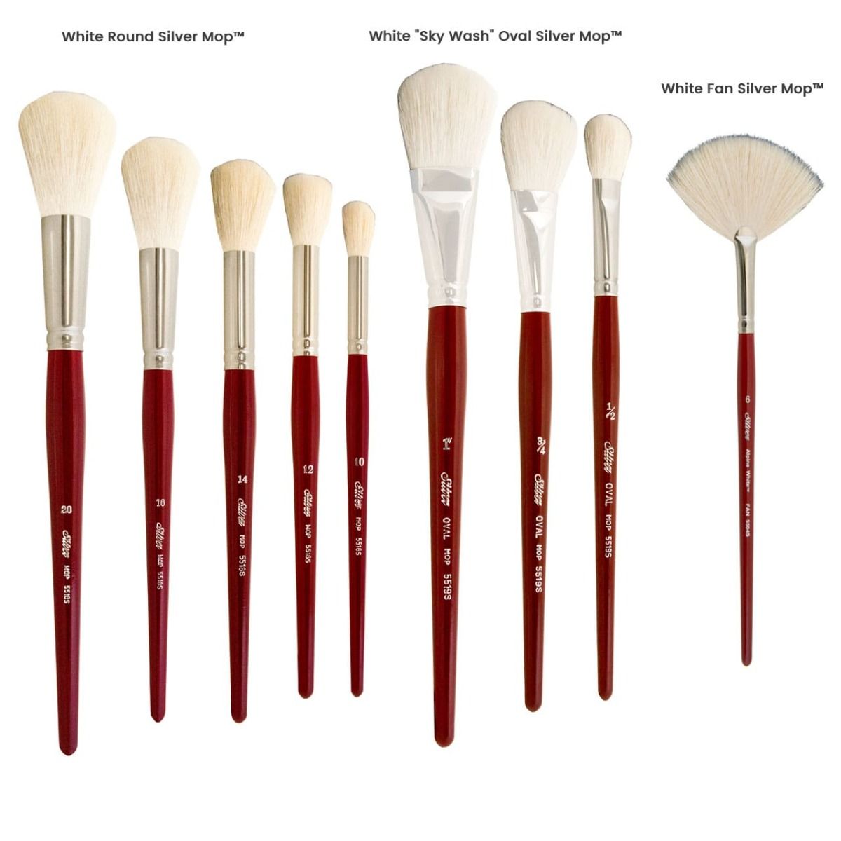 White Silver Mop™ Brushes