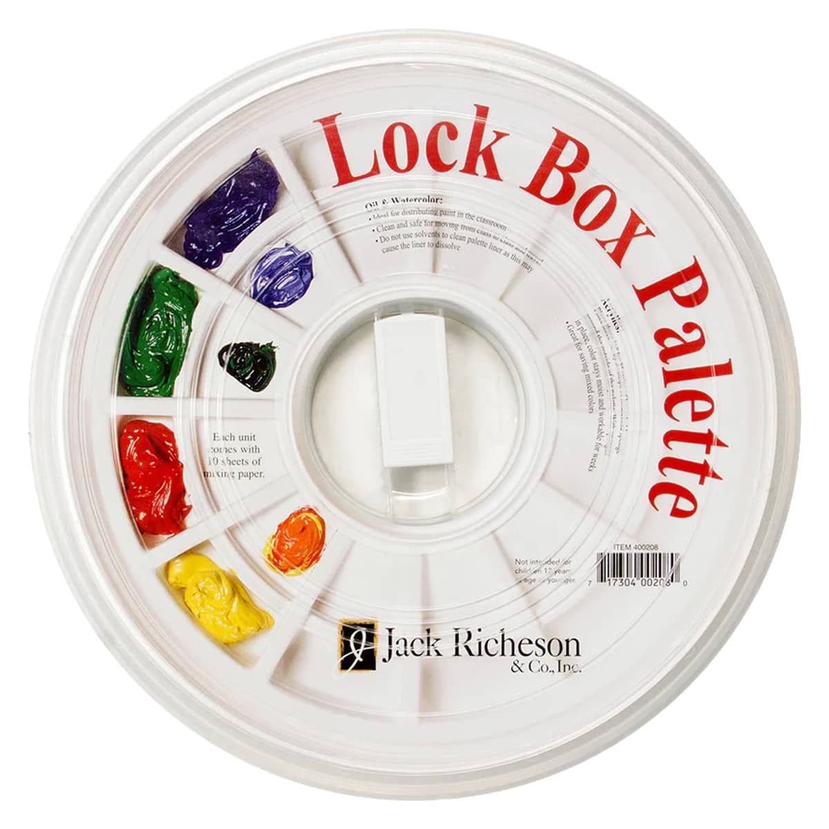 Jack Richeson Lock Box Palette with Slant Insert and 10 Mixing Sheets