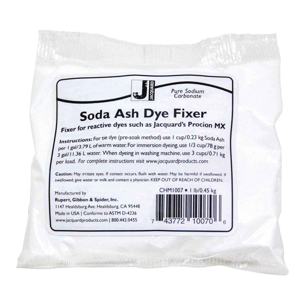 Jacquard Dye Additive Soda Ash Dye Fixer 1 lb Bag