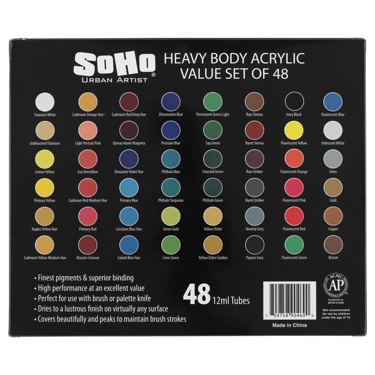  Soho Urban Artist Acrylic Paint - Thick, Rich, Water-Resistant,  Heavy Body Paint, Phthalo Green (Blue Shade), 250 ml Tube : Arts, Crafts &  Sewing