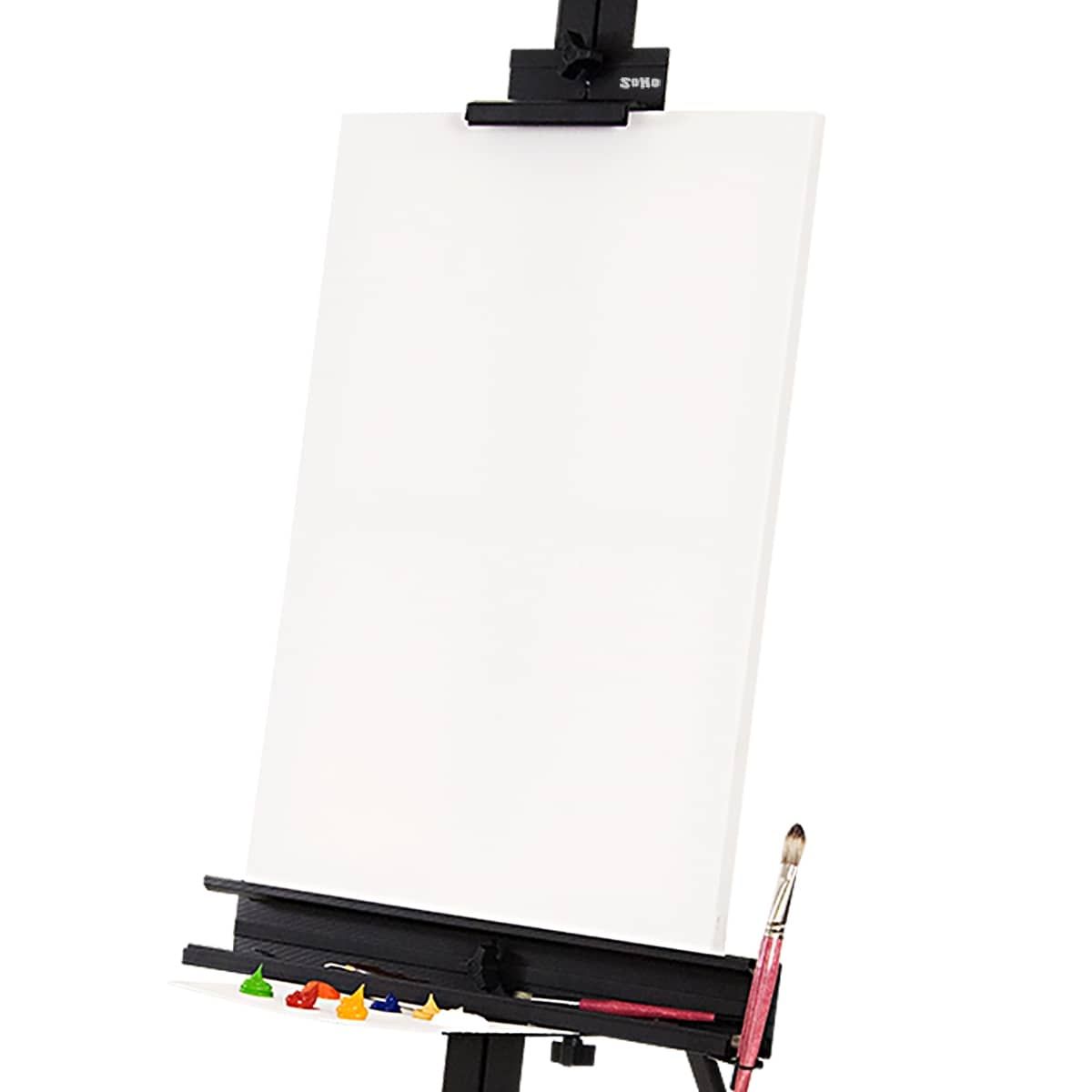 Tahoe Aluminum Studio Easel, Black Metal Single Mast For Canvasses