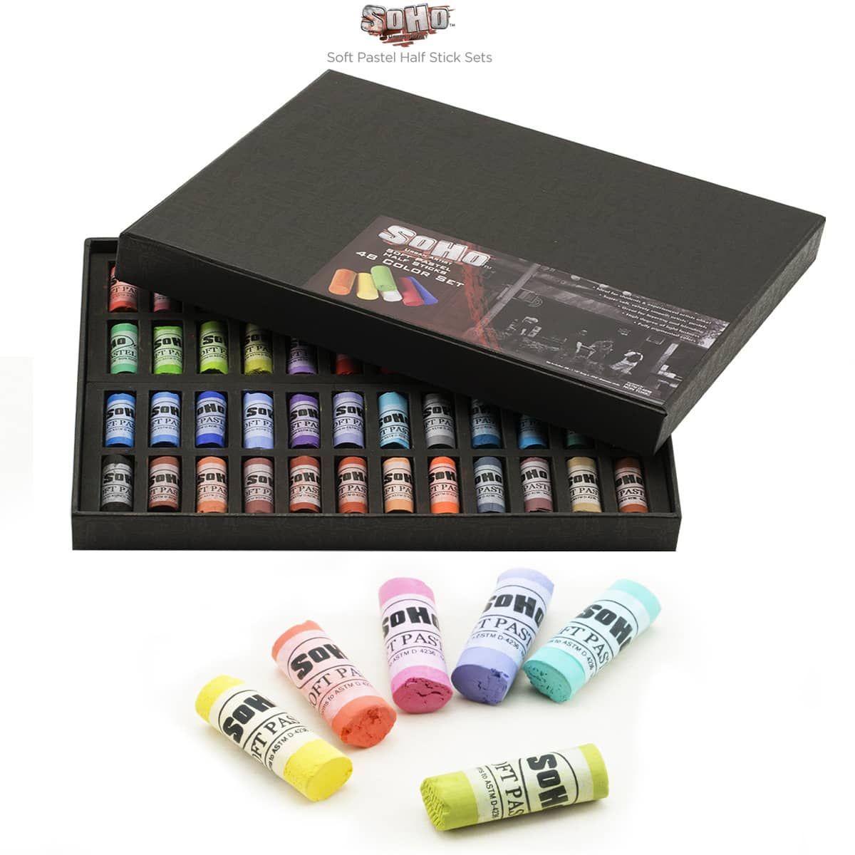 NEW Soft Pastels -Mungyo Gallery- Artists' Set of 12 Assorted -Cardboard  Box