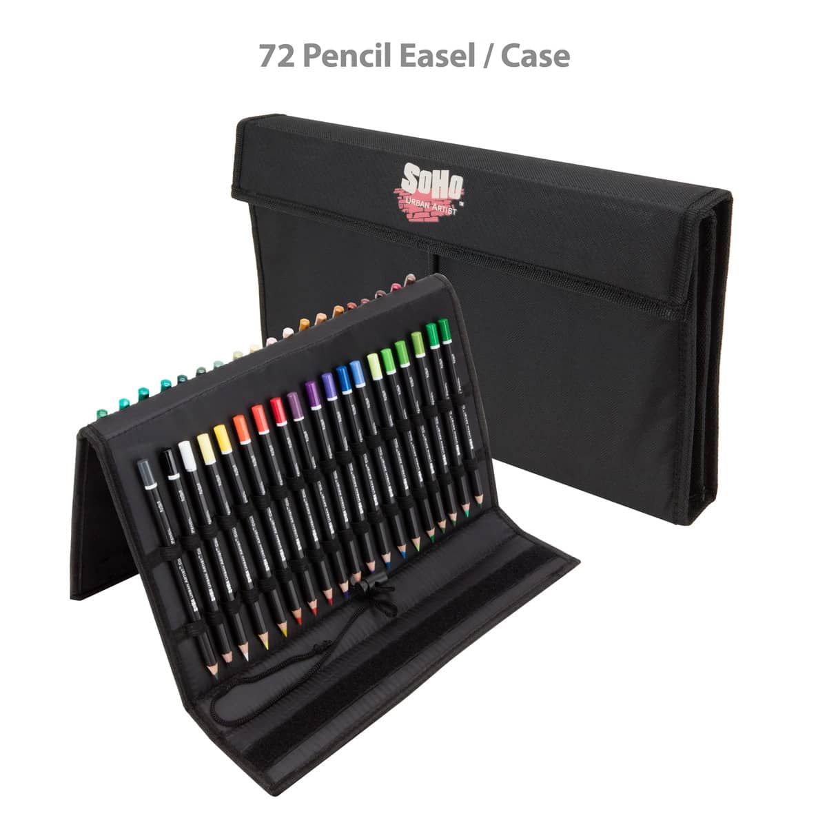 SoHo Urban Artist Colored Pencil Easel Case - 72 Pencils Velcro Enclosure
