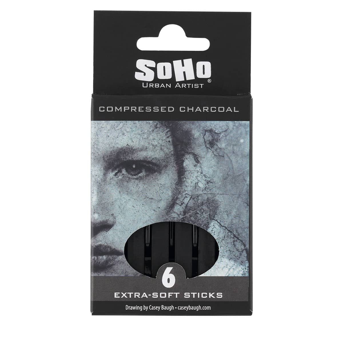 Soho Urban Artist Compressed Charcoal, Extra-Soft Pack of 6
