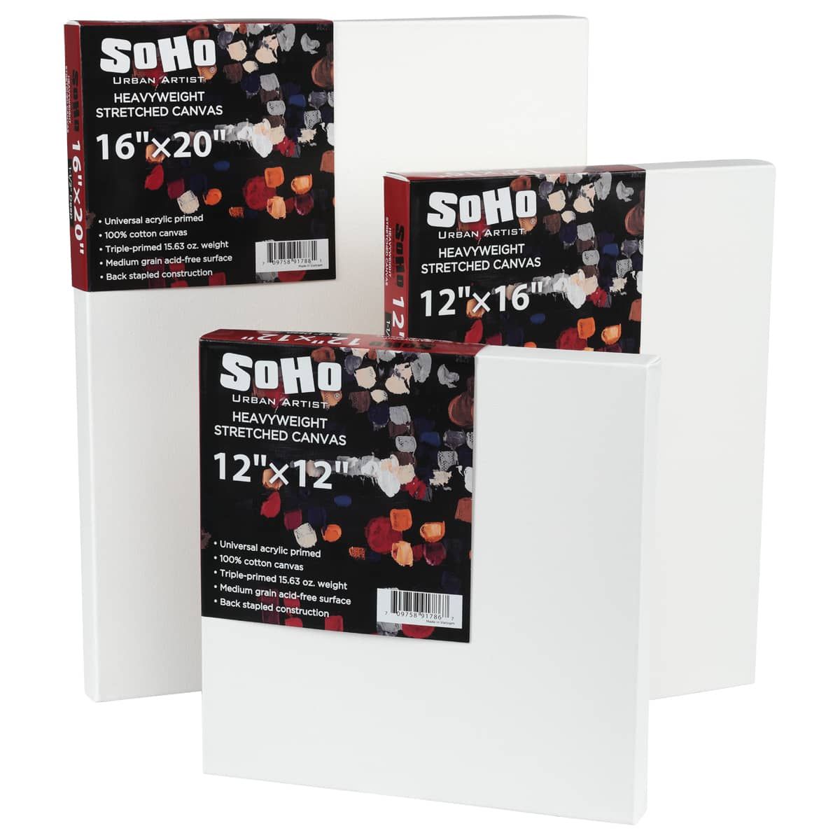 Soho Urban Artist Canvas Panel 4x4 Pack of 3