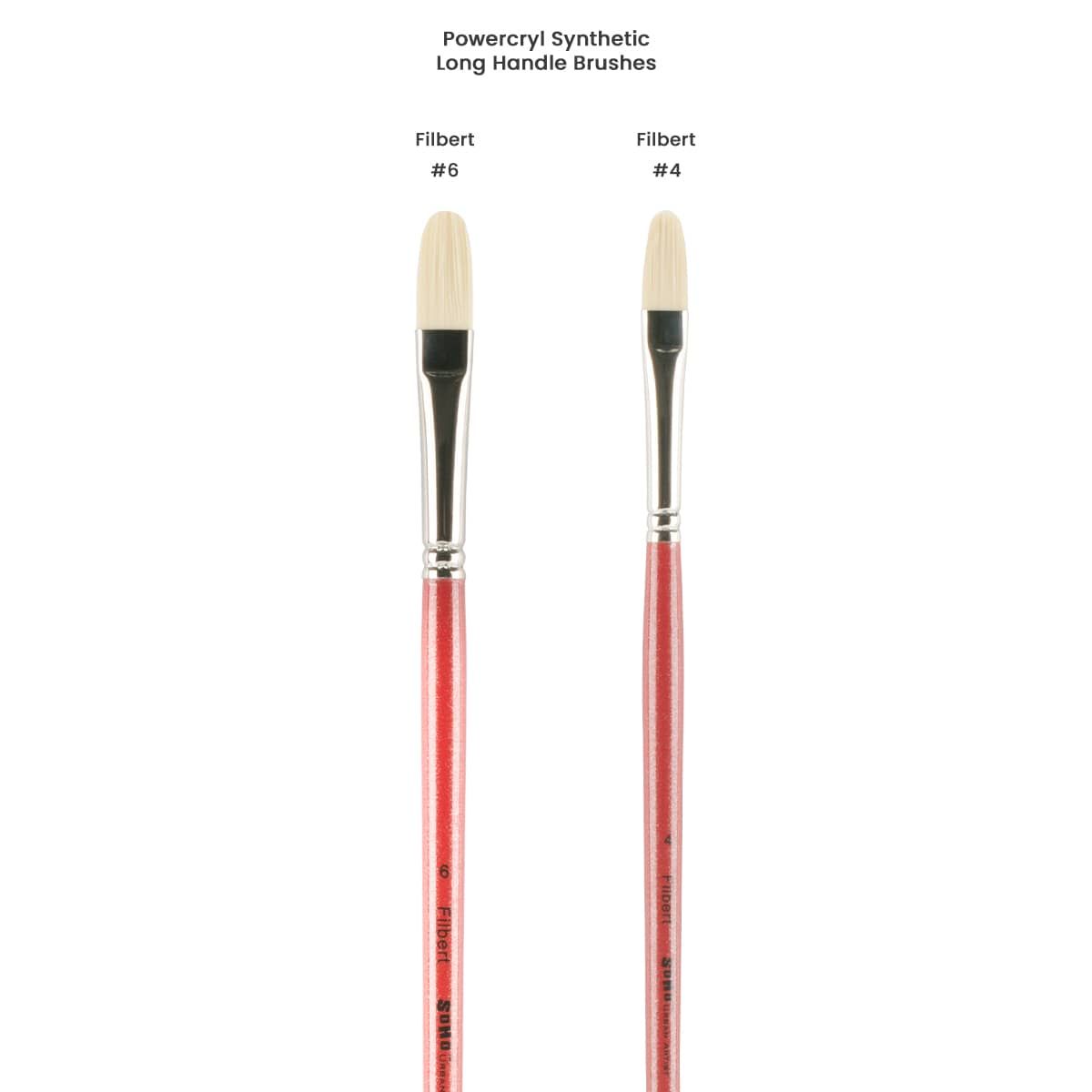 Powercryl Synthetic Long Handle Brushes