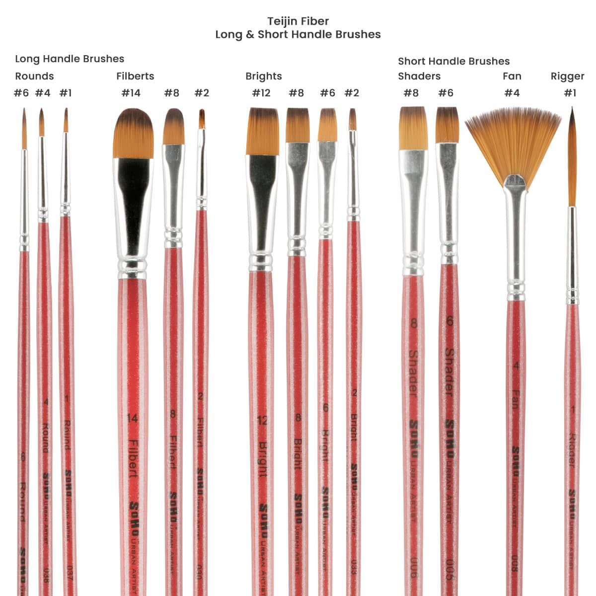 Variety of styles and sizes to outfit any painter's basic brush needs