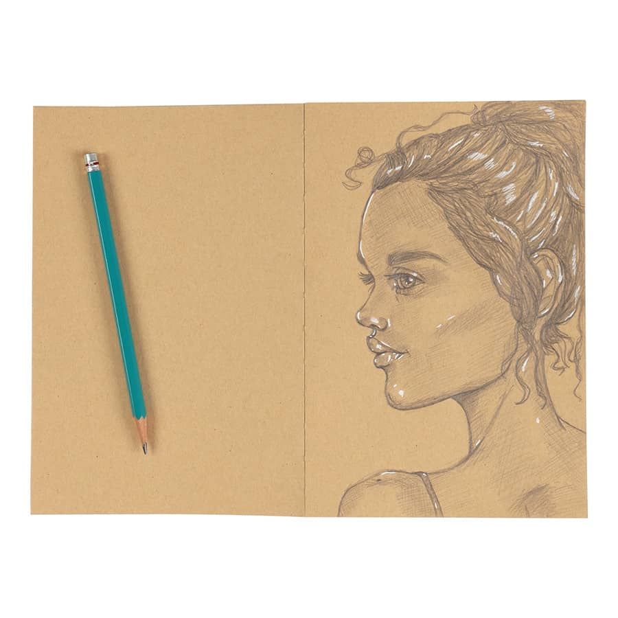 The Kraft tan color is ideal for sketching figures