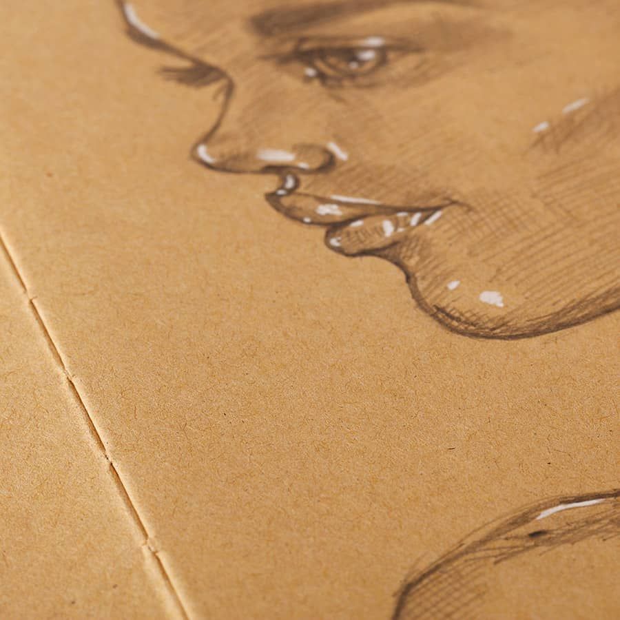 Kraft tan paper color ideal for sketching figures