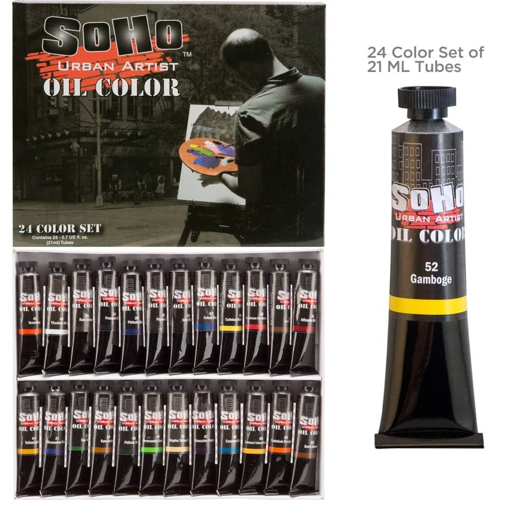 24 Color Set, 21ml Tubes - This set is the ideal introduction to SoHo Urban Artist Oil Colors