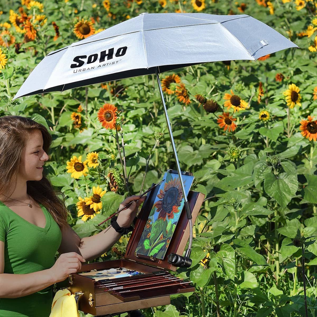 SoHo Urban Artist UV Sunscreen Easel Umbrella