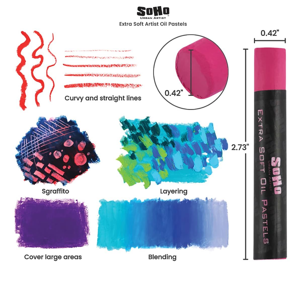 SoHo ExtraSoft Artist Oil Pastel Set of 72 Colors Jerry's Artarama