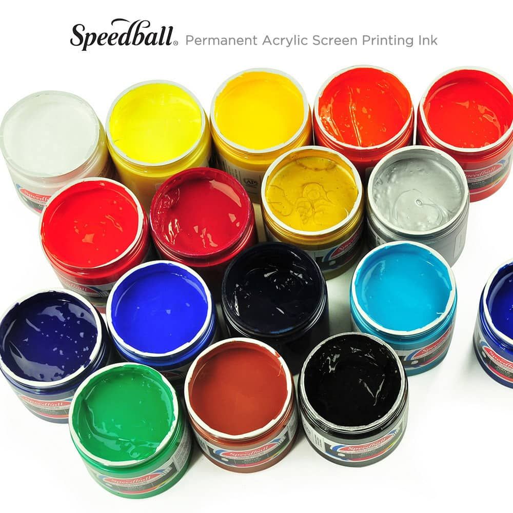 Speedball 8oz White Night Glo Fabric Screen Printing Ink