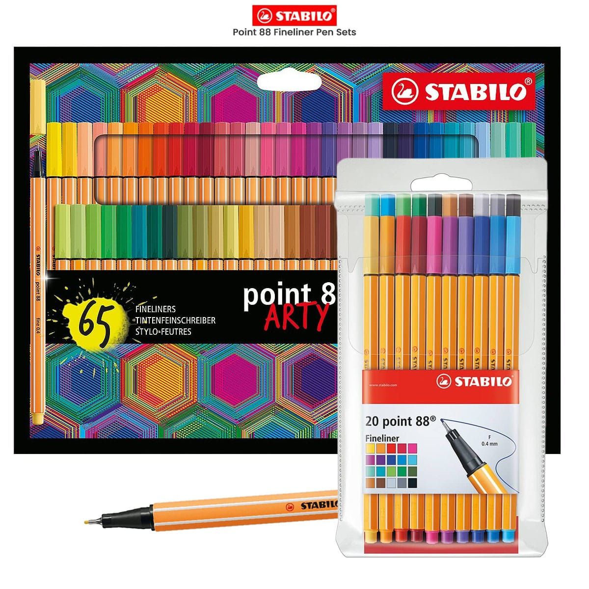 Fineliner - STABILO point 88 - Wallet of 40 - Assorted colors