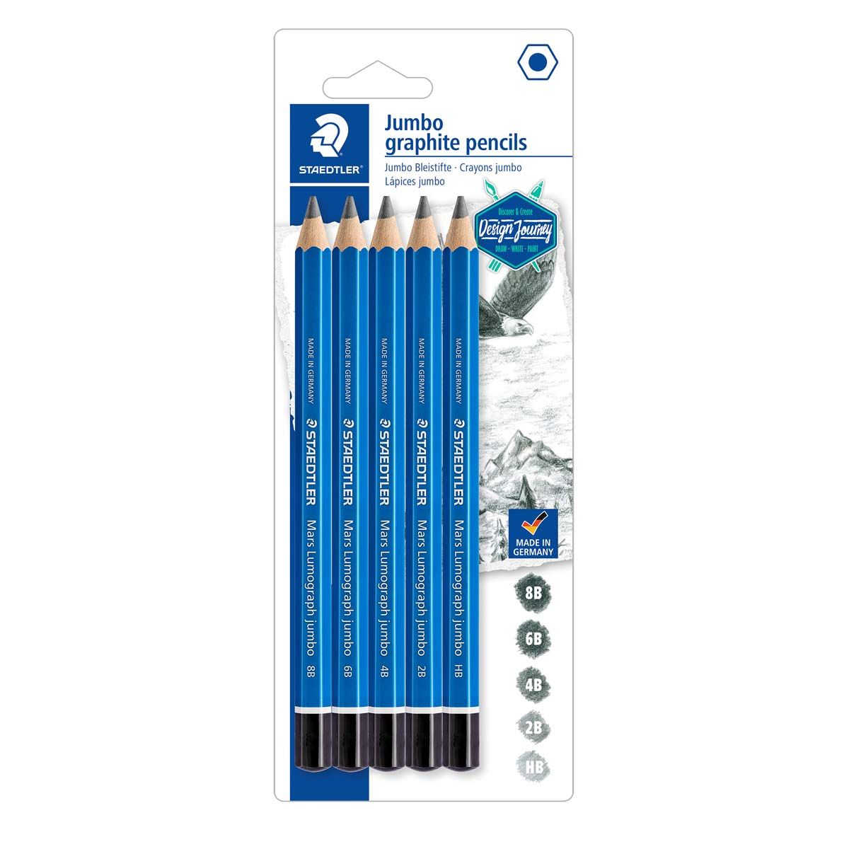 STAEDTLER Mars Lumograph 2B Graphite Art Drawing Pencil, 6 Pencils