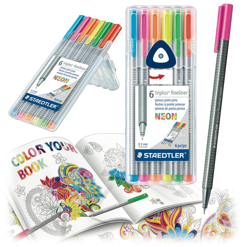 Staedtler Triplus Fine Liners, Pack of 10 Fine Liners, Lettering