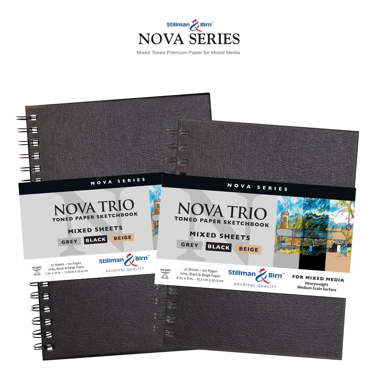 Stillman & Birn Nova Series Toned Softcover Sketchbook - Beige, 8-1/2 x  5-1/2